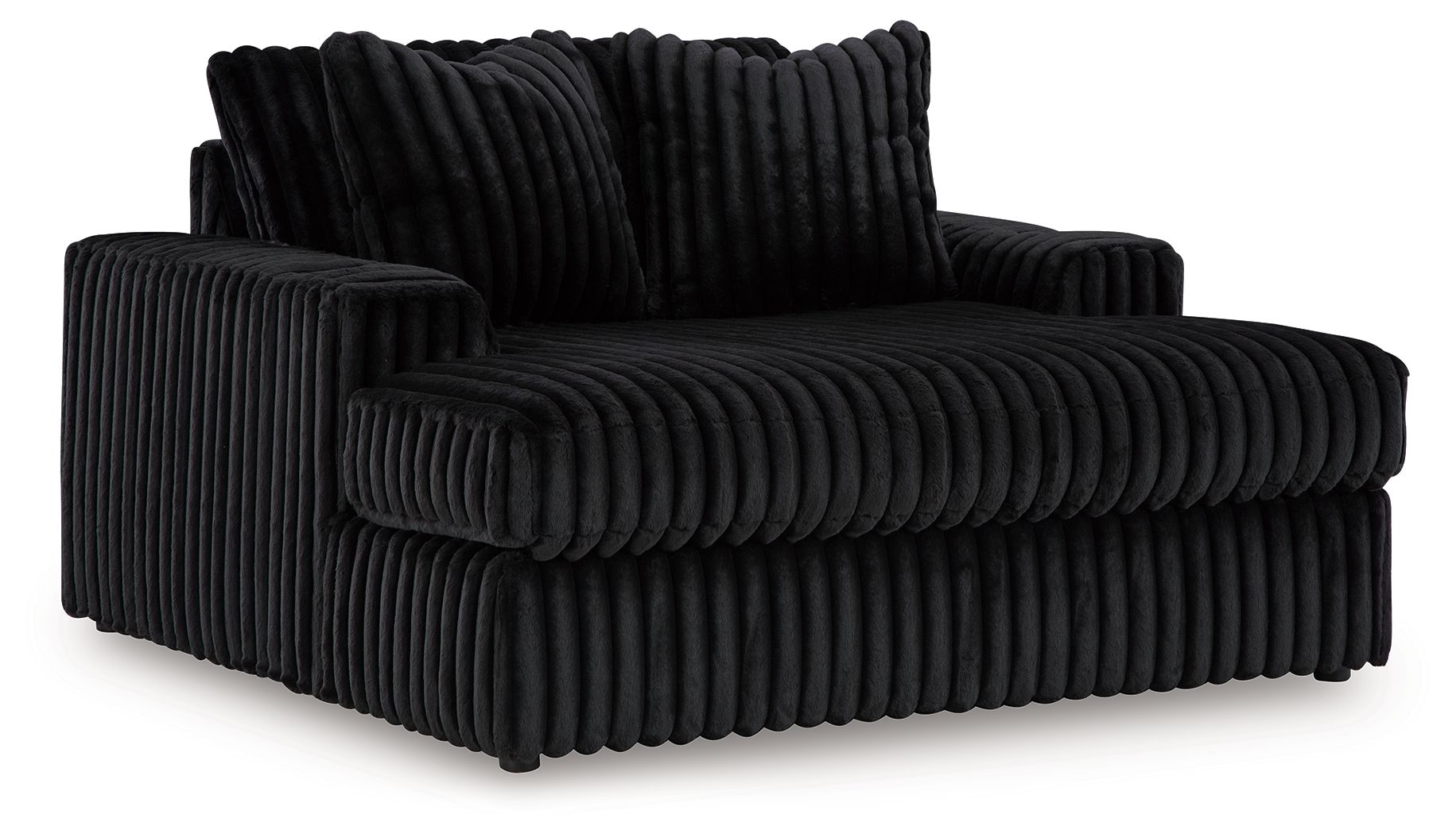 Midnight-Madness 4-Piece Sectional Set black velvet sofa with channel tufting by Unique Piece Furniture on Tampa Home & Garden Store