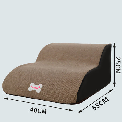 Small dog sofa bed in brown textured fabric with black side panels by Sell My Stuff on Tampa Home & Garden Store