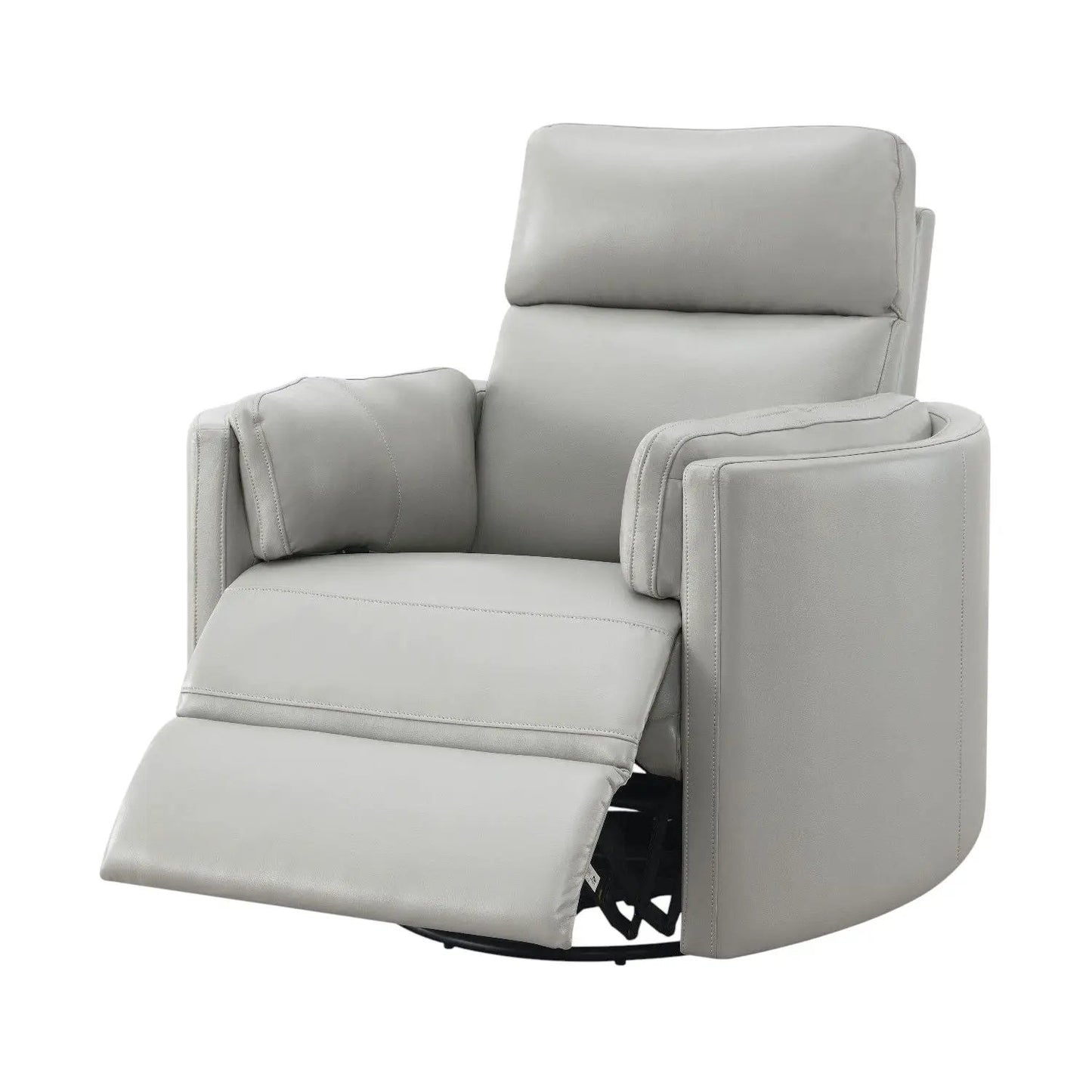 Sagen glider recliner with swivel in light gray leatherette upholstery on Tampa Home & Garden Store