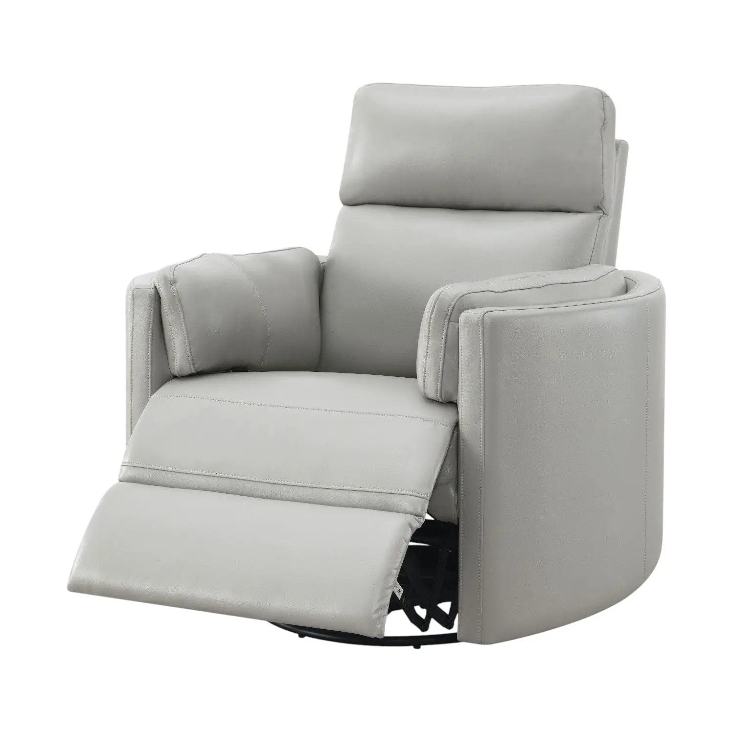 Sagen glider recliner with swivel in light gray leatherette upholstery on Tampa Home & Garden Store