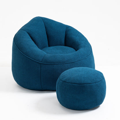 Cozy Bean Bag Chair With Foam and Footrest