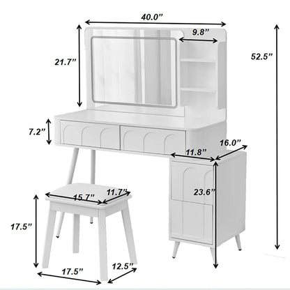 Modern Makeup Vanity Desk With LED Mirror