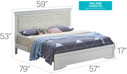 Transitional Tufted Bed and Textured Footboard
