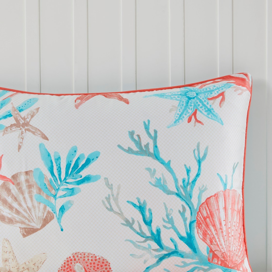 7 Piece Cotton Sateen Coastal Comforter Set