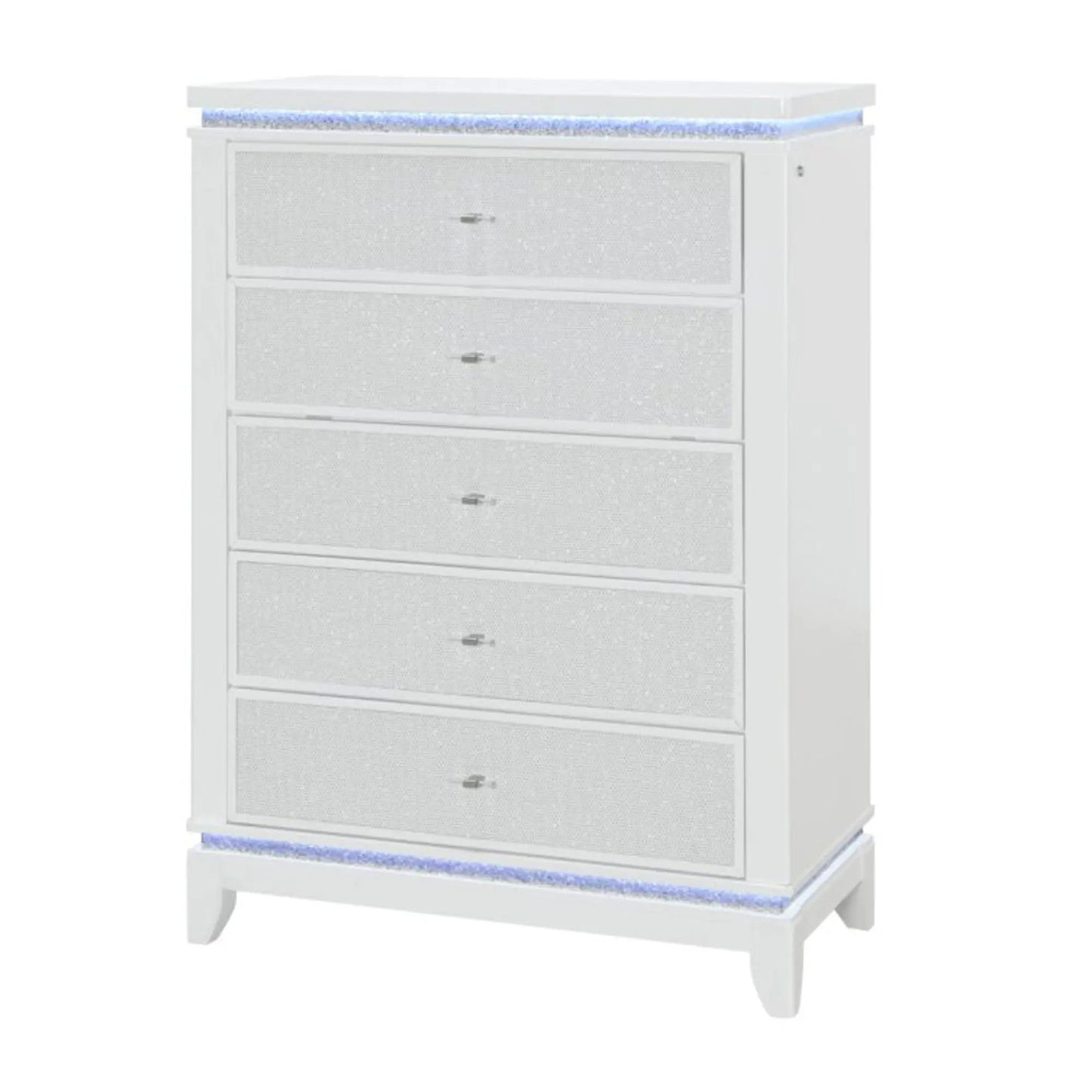 Adalid Five Drawer Chest With Led Lighting White