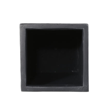 Modern Outdoor Planter by HouseOfZazla, dark gray square concrete-style planter with hollow interior on Tampa Home & Garden Store