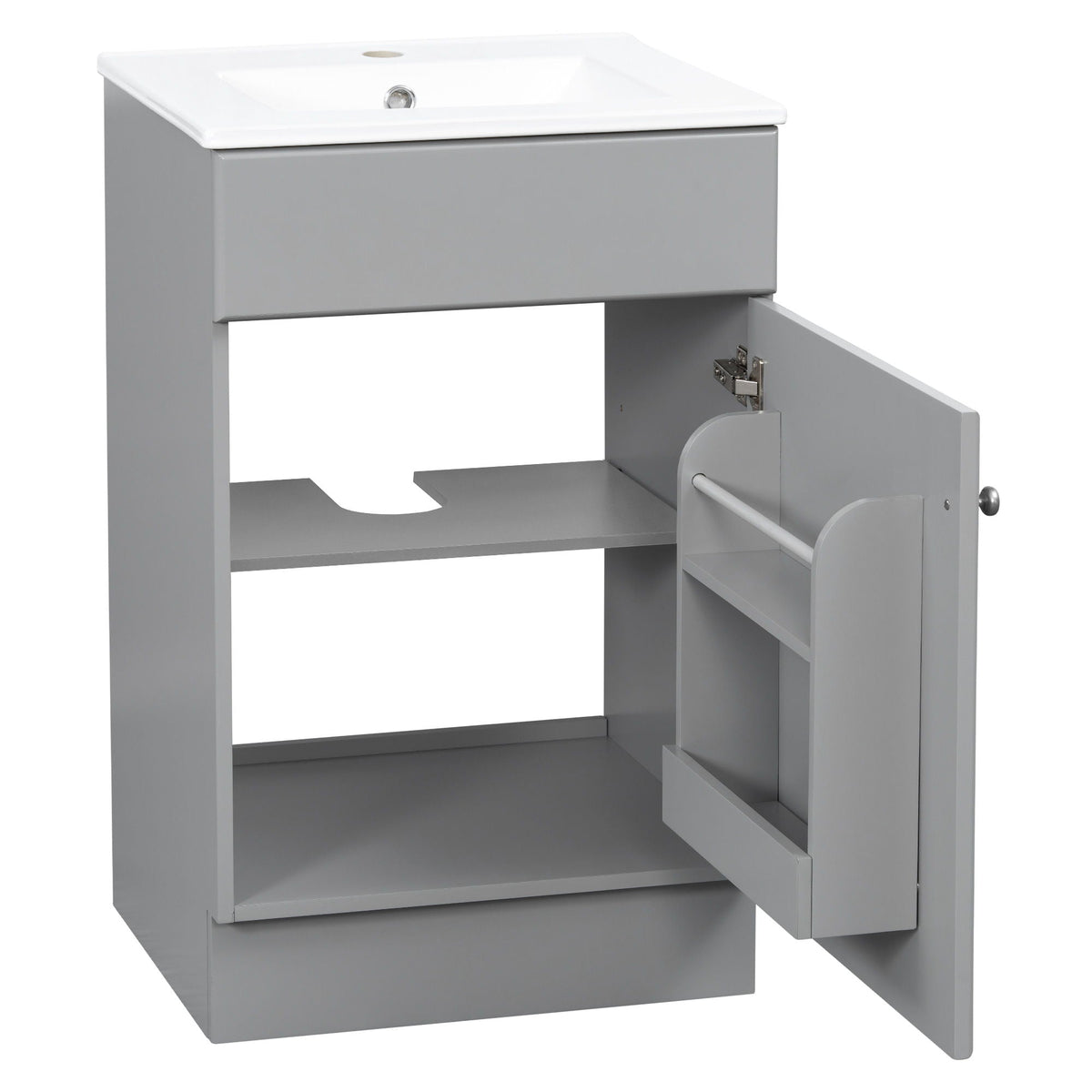 Bathroom vanity with sink, gray cabinet, adjustable shelf by HouseOfZazla on Tampa Home & Garden Store