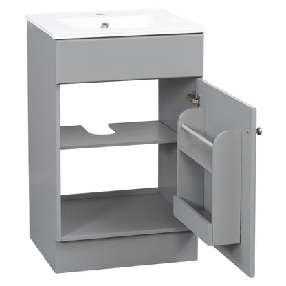Bathroom vanity with sink, gray cabinet, adjustable shelf by HouseOfZazla on Tampa Home & Garden Store