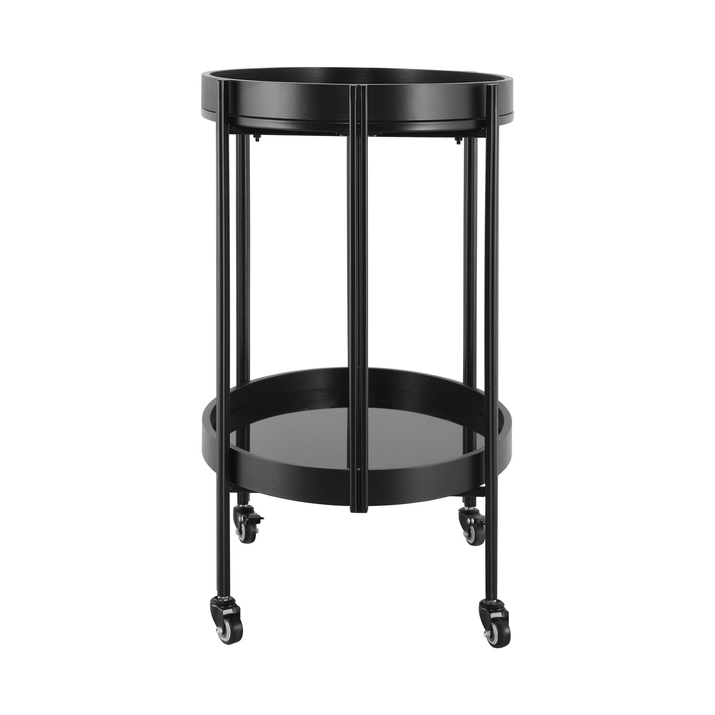 Oval Kitchen Island and Bar Cart With Glass Top