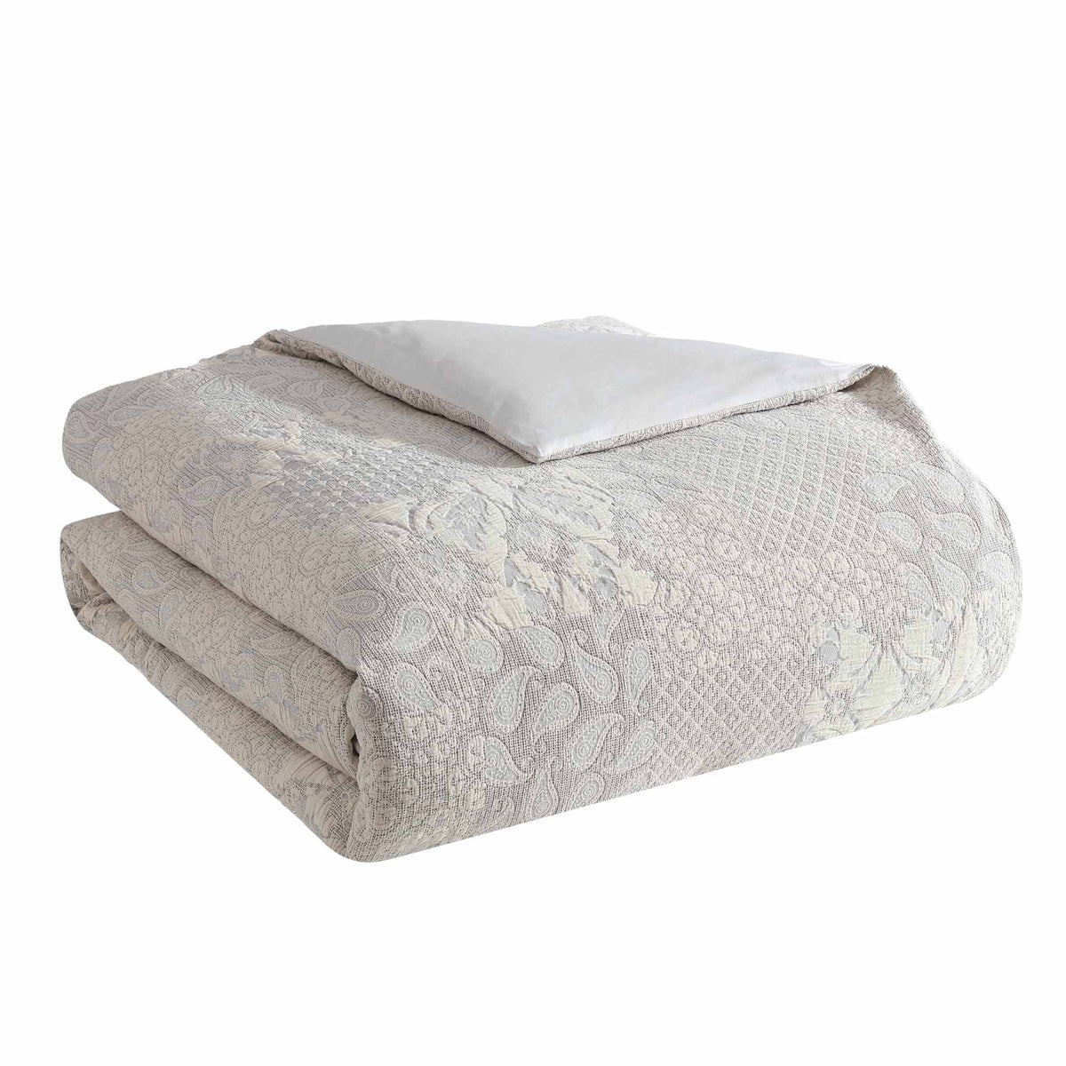 Paisley Ivory Cotton Matelassé Comforter Set
