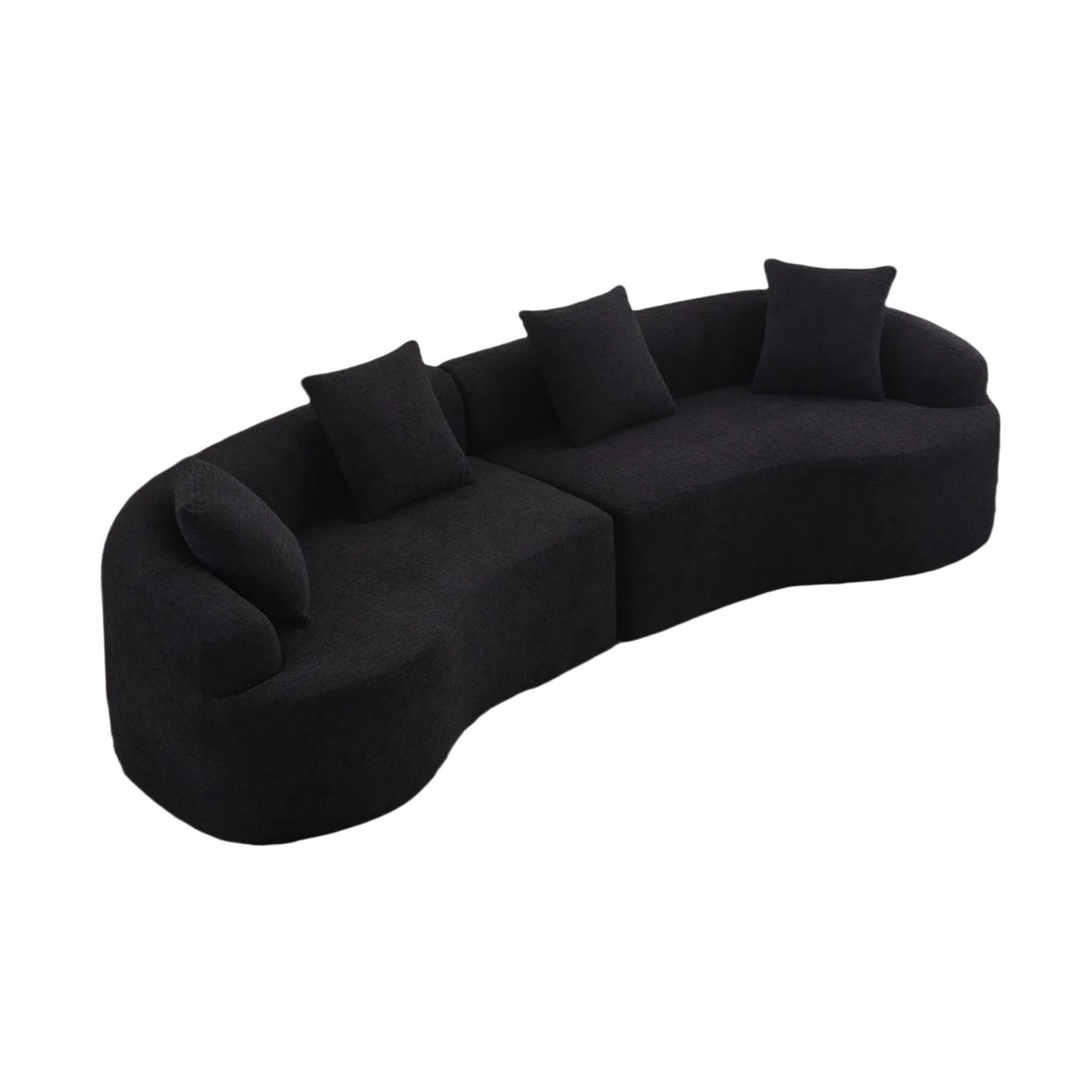 Black fabric 4-seat sofa with cushions, modern sectional HouseOfZazla on Tampa Home & Garden Store