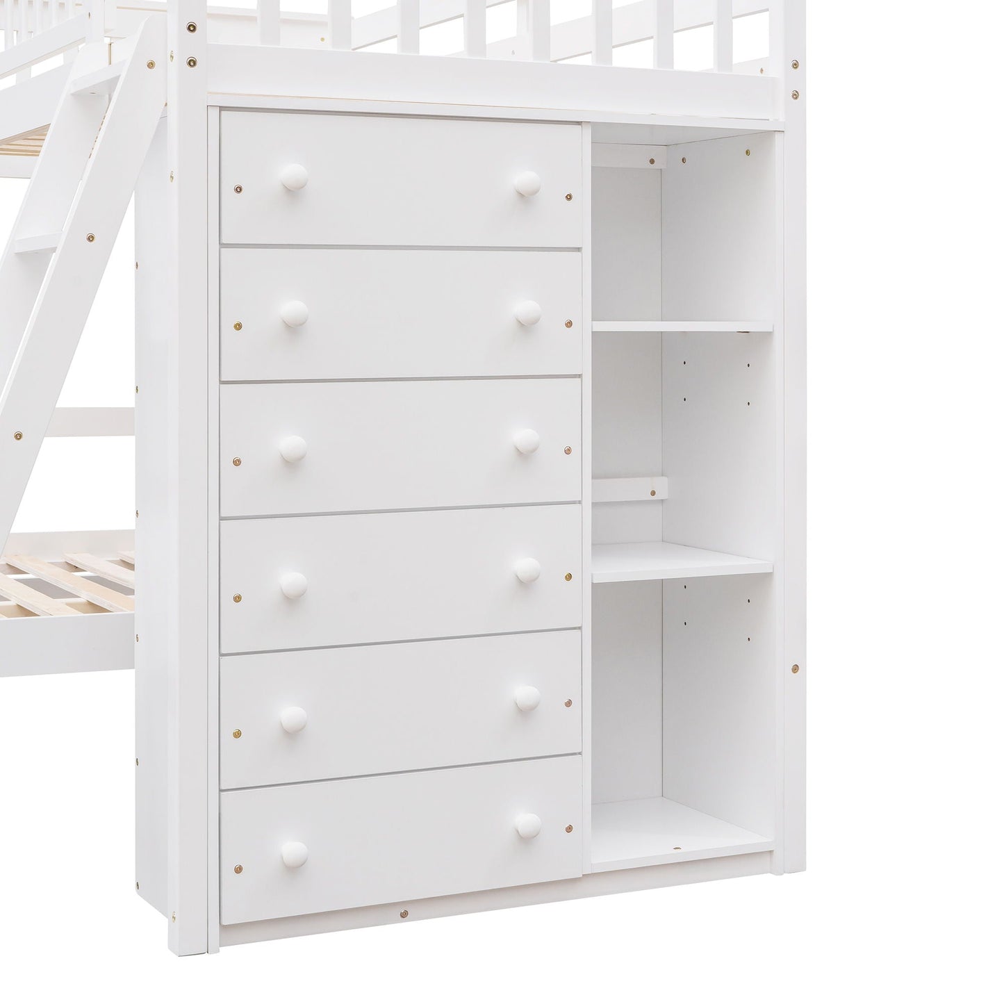 Bunk Bed With Six Drawers And Flexible Shelves