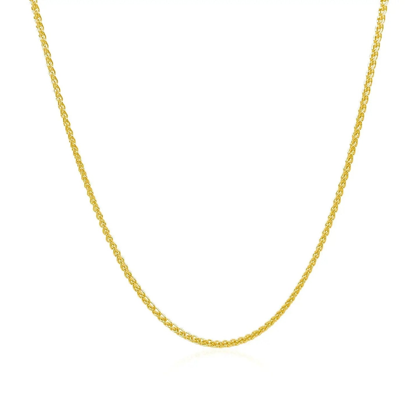 14k yellow gold diamond-cut round wheat chain necklace 1.1mm Bids.com on Tampa Home & Garden Store