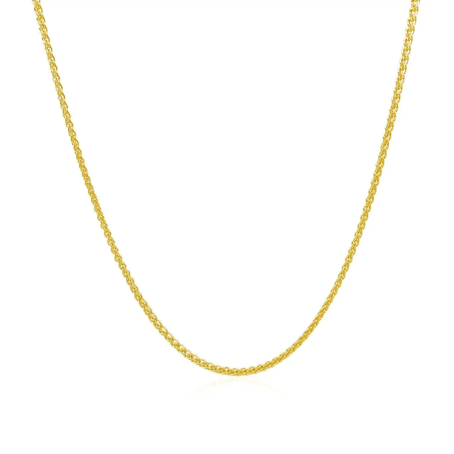 14k yellow gold diamond-cut round wheat chain necklace 1.1mm Bids.com on Tampa Home & Garden Store