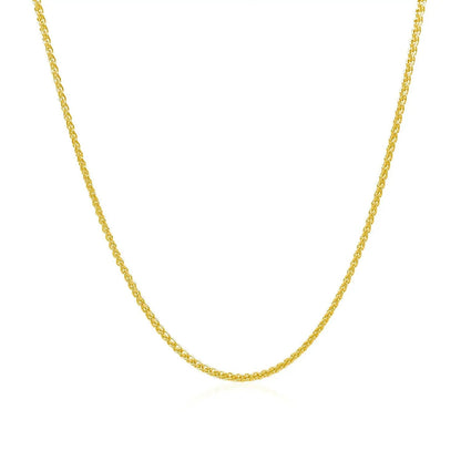 14k yellow gold diamond-cut round wheat chain necklace 1.1mm Bids.com on Tampa Home & Garden Store