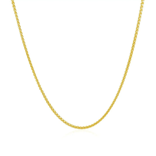 14k yellow gold diamond-cut round wheat chain necklace 1.1mm Bids.com on Tampa Home & Garden Store