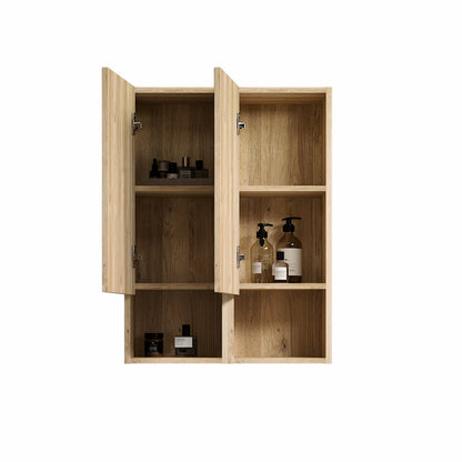 Abay Home Chic Striped Texture bathroom storage cabinet two-door wood by HouseOfZazla on Tampa Home & Garden Store