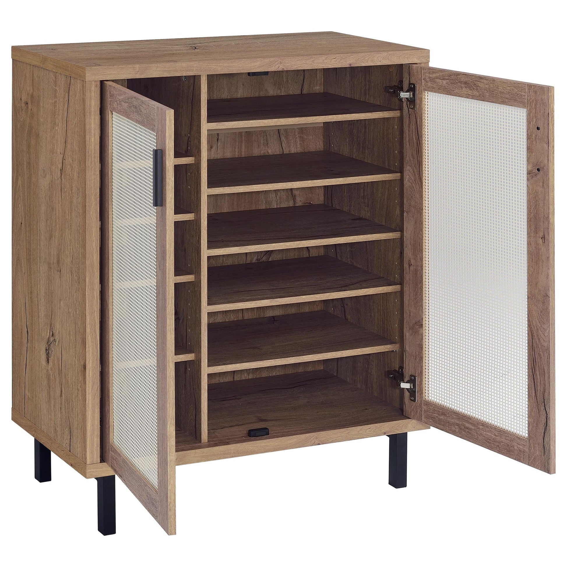 Stagg 2-Door Shoe Storage Cabinet natural wood finish HouseOfZazla on Tampa Home & Garden Store