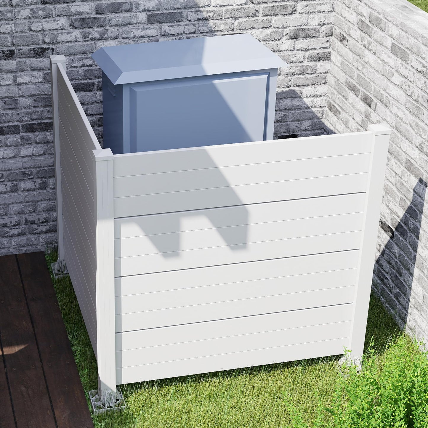 Two Panel Vinyl Outdoor Privacy Screen For Patio