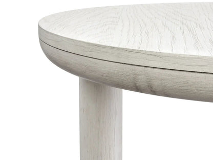 Sunset Cove round end table by Unique Piece Furniture, whitewashed wood top and leg on Tampa Home & Garden Store