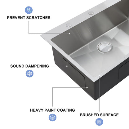Drop In Kitchen Sink With Faucet And Dispenser