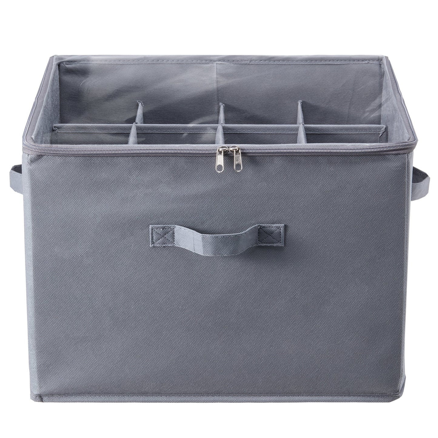 Under Bed Shoe Storage Organizer gray fabric with dividers and dual zipper HouseOfZazla on Tampa Home & Garden Store