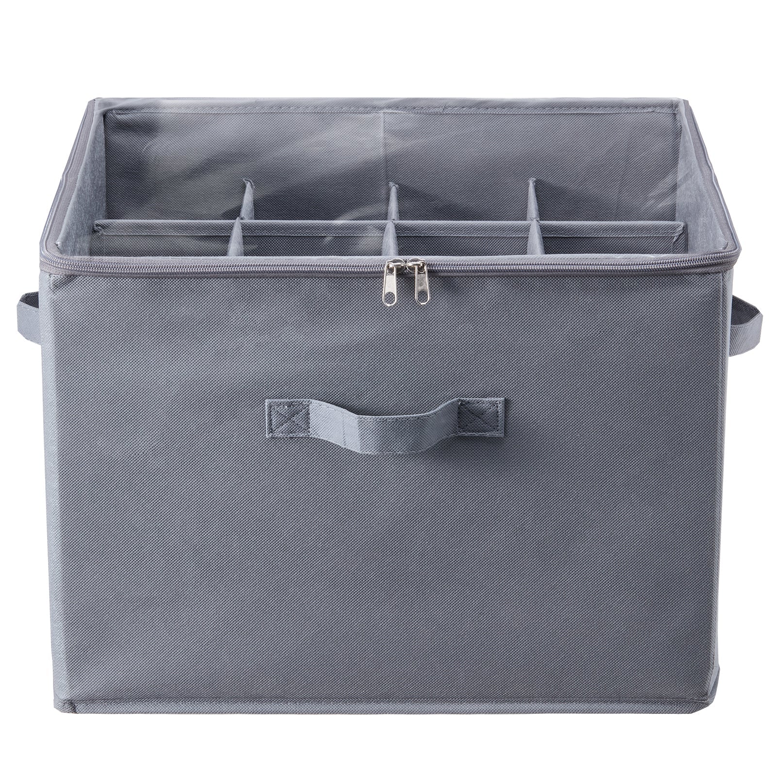 Under Bed Shoe Storage Organizer gray fabric with dividers and dual zipper HouseOfZazla on Tampa Home & Garden Store
