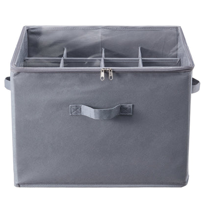 Under Bed Shoe Storage Organizer gray fabric with dividers and dual zipper HouseOfZazla on Tampa Home & Garden Store