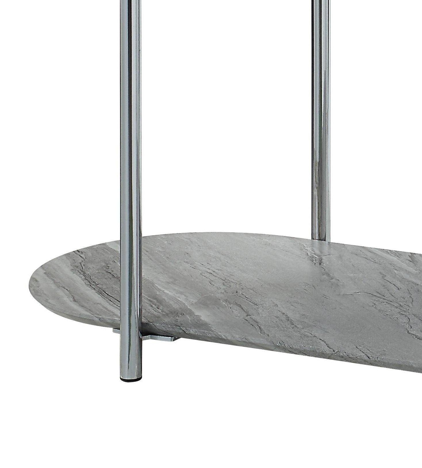 Yukino high gloss table sofa table with gray marble top and chrome legs on Tampa Home & Garden Store