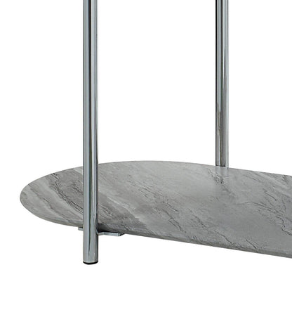 Yukino high gloss table sofa table with gray marble top and chrome legs on Tampa Home & Garden Store