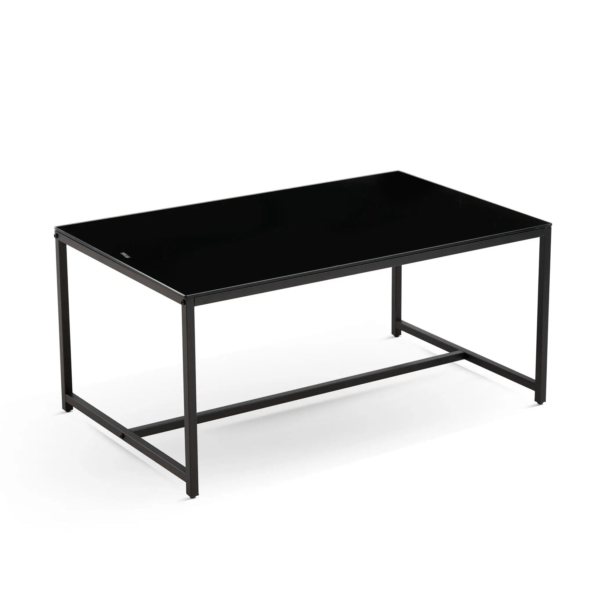 Coffee table black glass top with metal frame by Unique Piece Furniture on Tampa Home & Garden Store