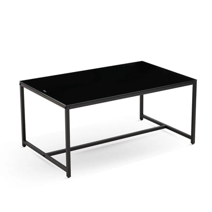 Coffee table black glass top with metal frame by Unique Piece Furniture on Tampa Home & Garden Store