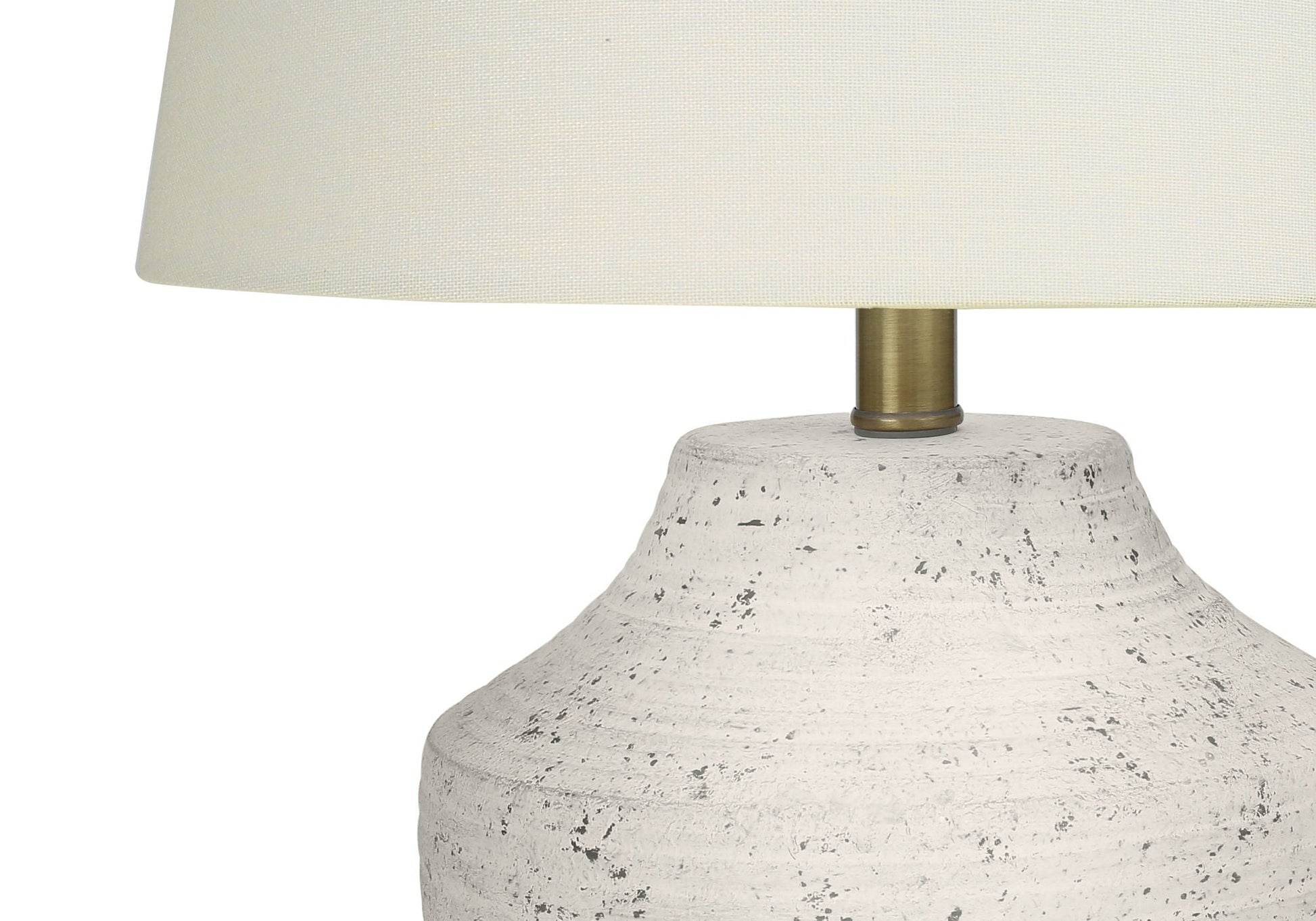 Table lamp Modern Lighting Concrete Cream HouseOfZazla brass neck over speckled concrete base on Tampa Home & Garden Store