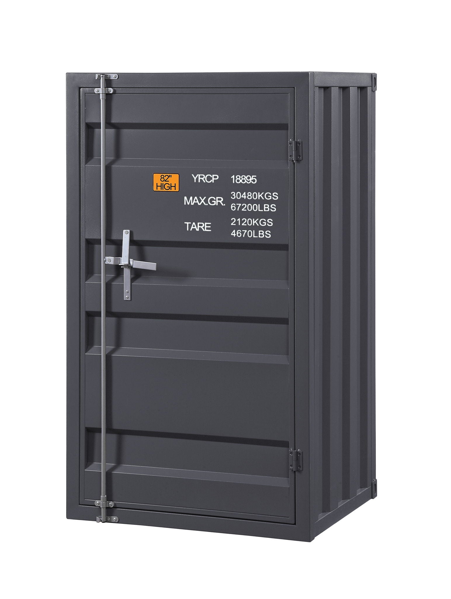 Cargo Ample Storage Chest gray metal accent chest with industrial latch and hinges on Tampa Home & Garden Store