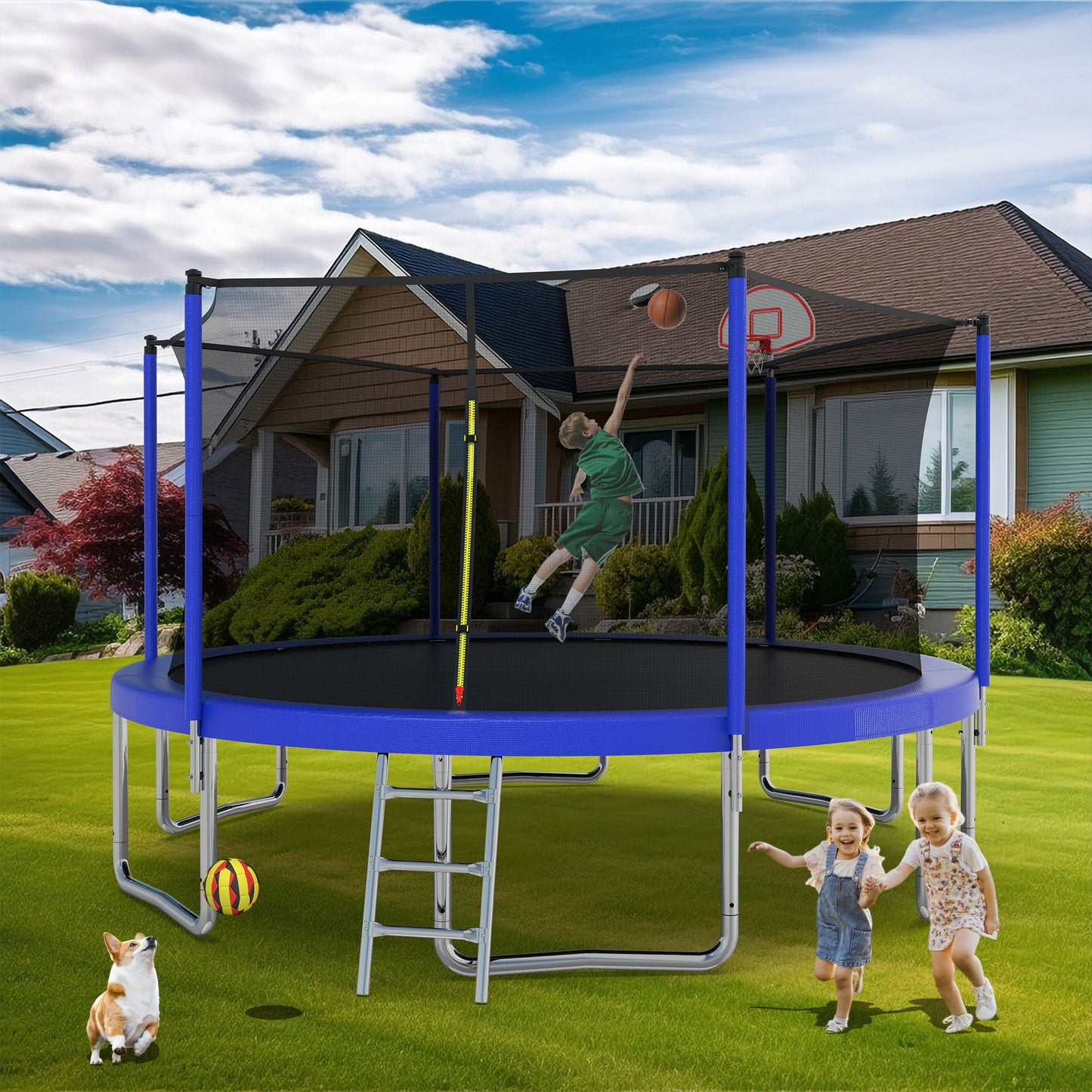 Large 14 Foot Trampoline And Safety Guard