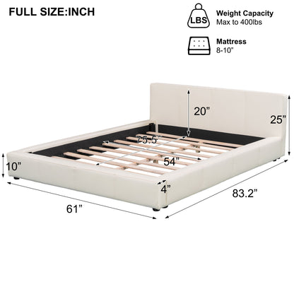 Stylish Upholstered Bed With Birch Wood Frame by HouseOfZazla, cream upholstery with slatted base on Tampa Home & Garden Store