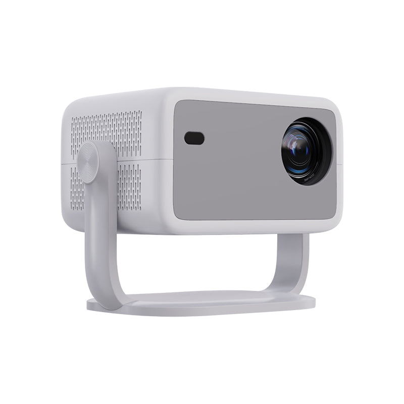 L018AA Whale OS LCD Projector, white compact unit with front lens and adjustable stand on Tampa Home & Garden Store