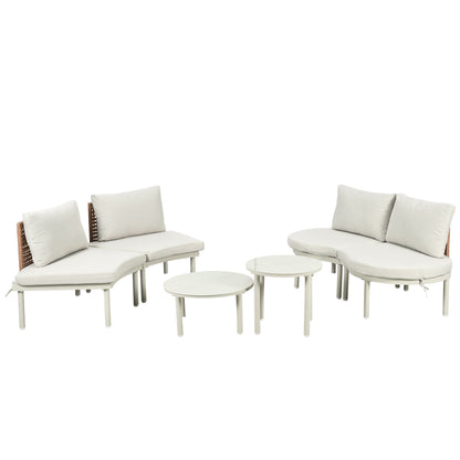 Outdoor Patio 6 Piece Sofa Set And Cushions
