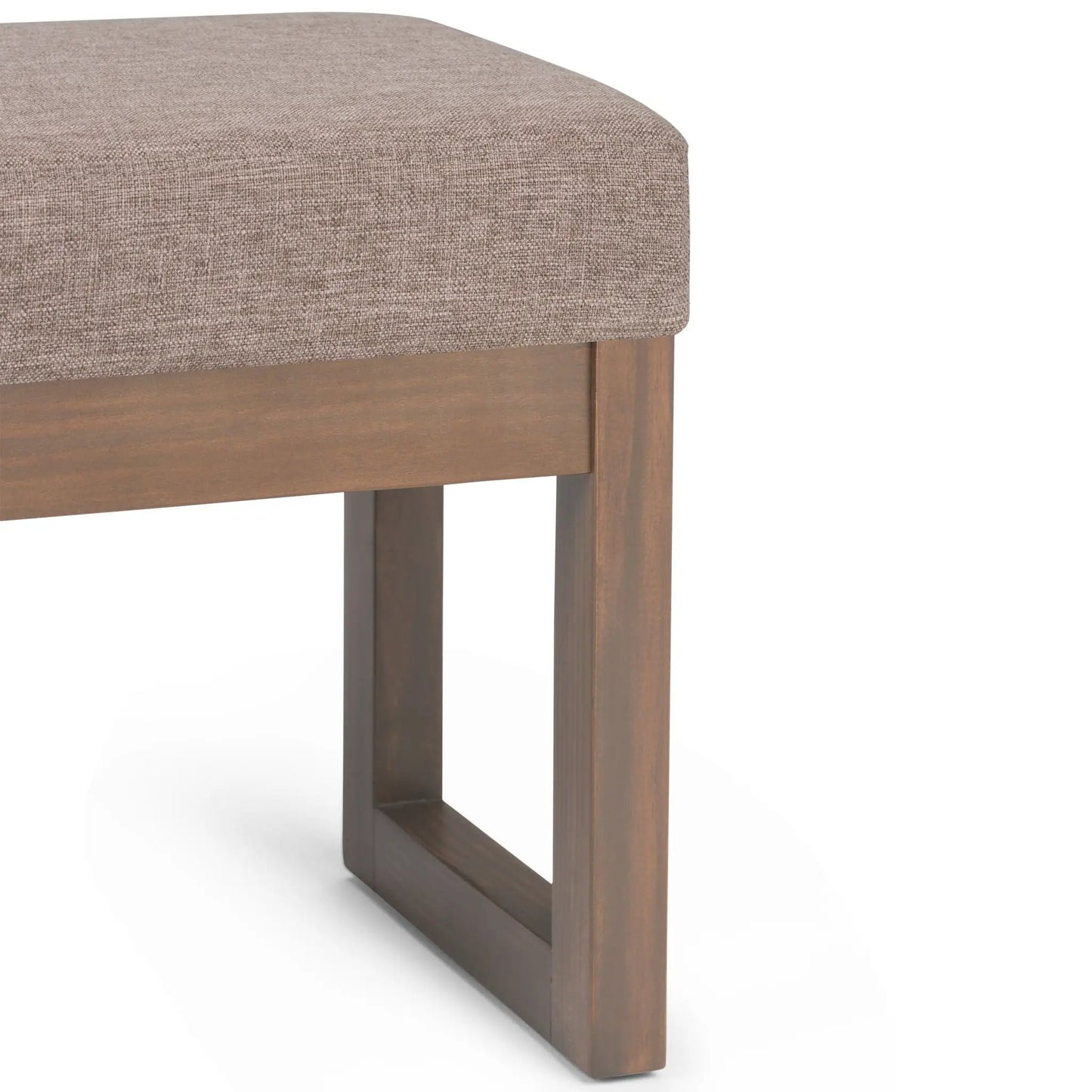 Milltown Upholstered Ottoman Bench With Driftwood