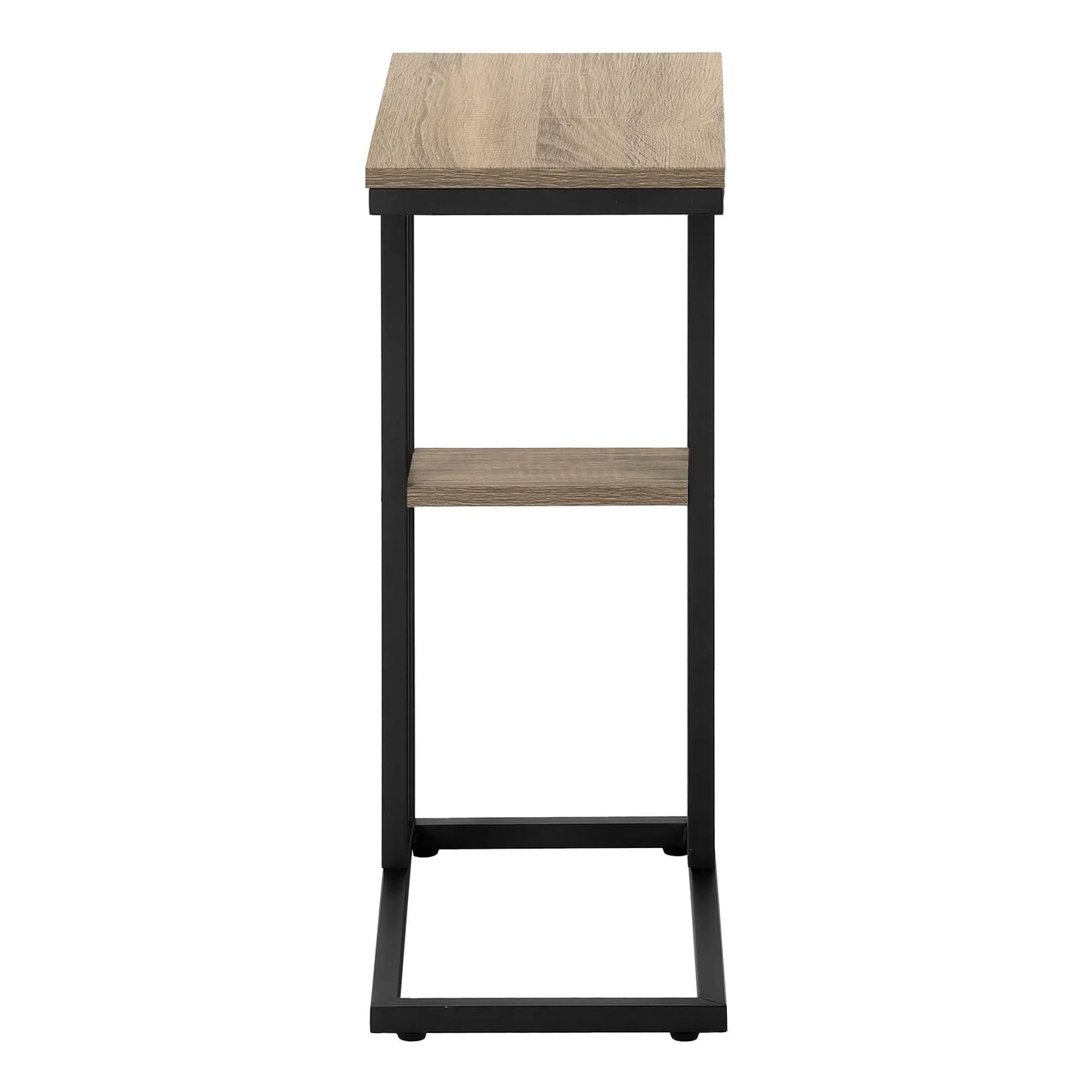 C Shaped Accent Table Marble Look and Modern