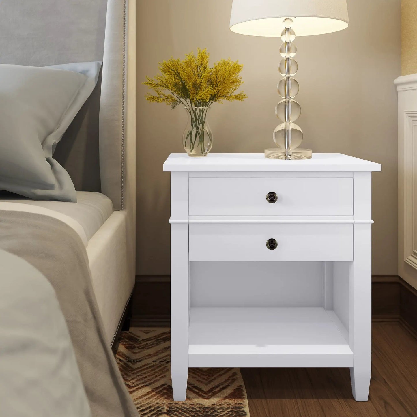 Carlton Bedside Table Handcrafted Solid Wood