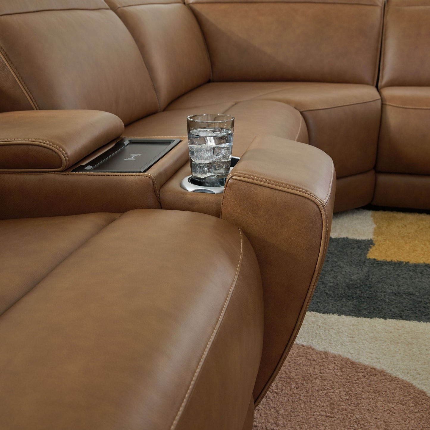 Contemporary Power Reclining Sectional Loveseat