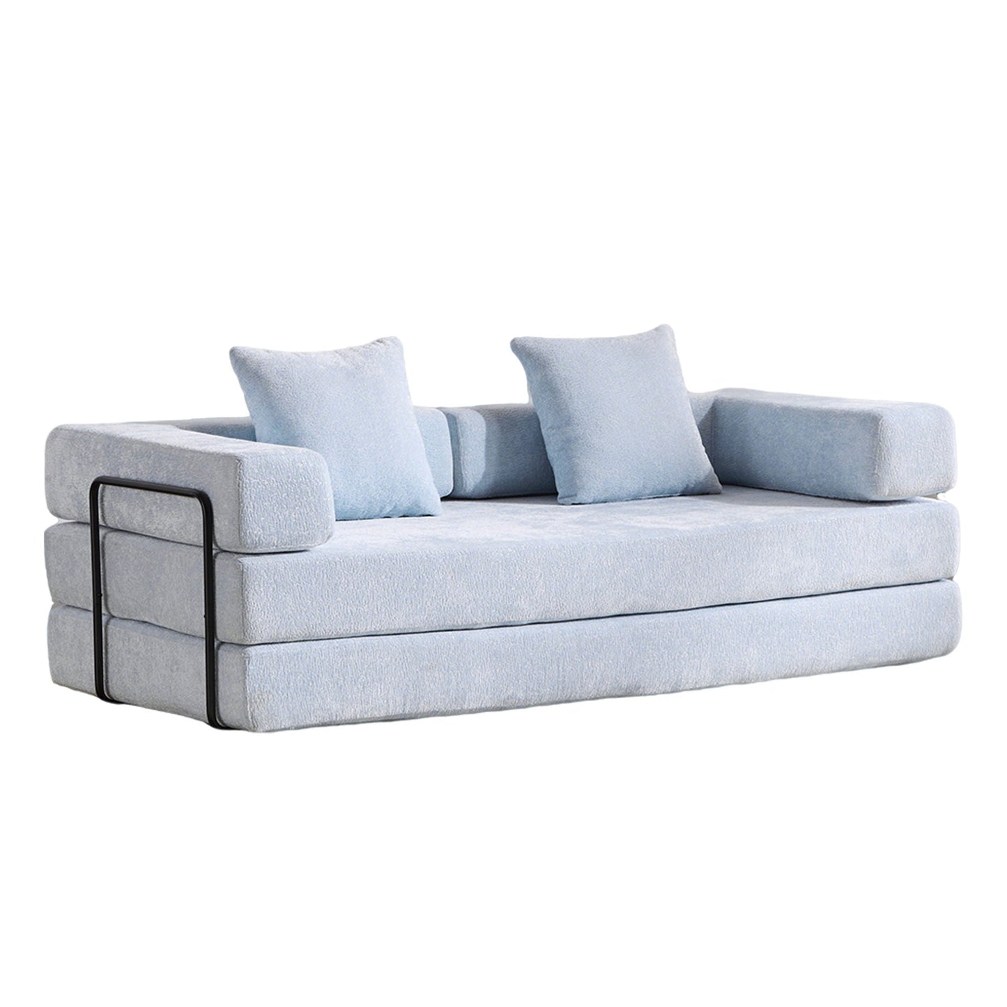 Compact Floor Sofa Bed With A Pillow And Frame