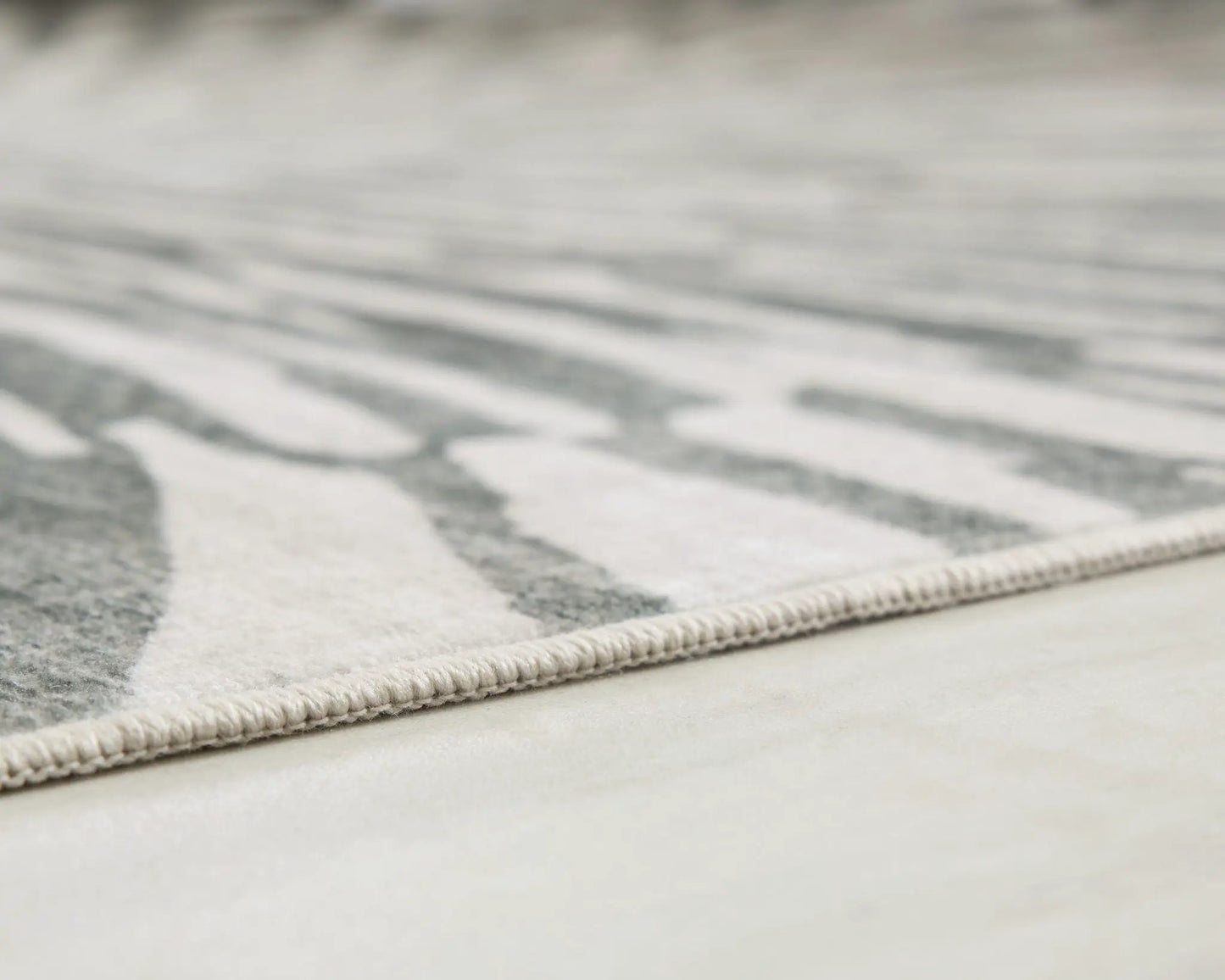 Verland washable rug, gray geometric pattern with bound edge by Unique Piece Furniture on Tampa Home & Garden Store