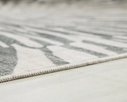 Verland washable rug, gray geometric pattern with bound edge by Unique Piece Furniture on Tampa Home & Garden Store