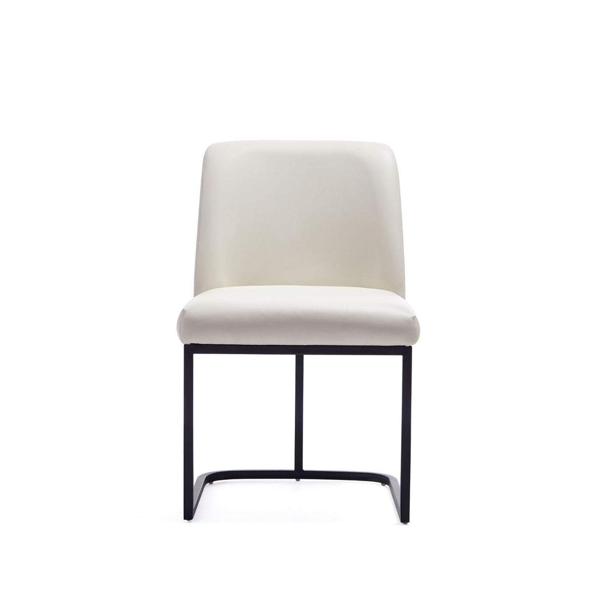 Serena Dining Chair cream upholstery with geometric black metal base on Tampa Home & Garden Store