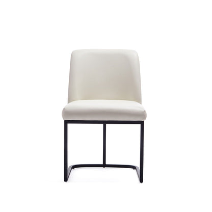 Serena Dining Chair cream upholstery with geometric black metal base on Tampa Home & Garden Store