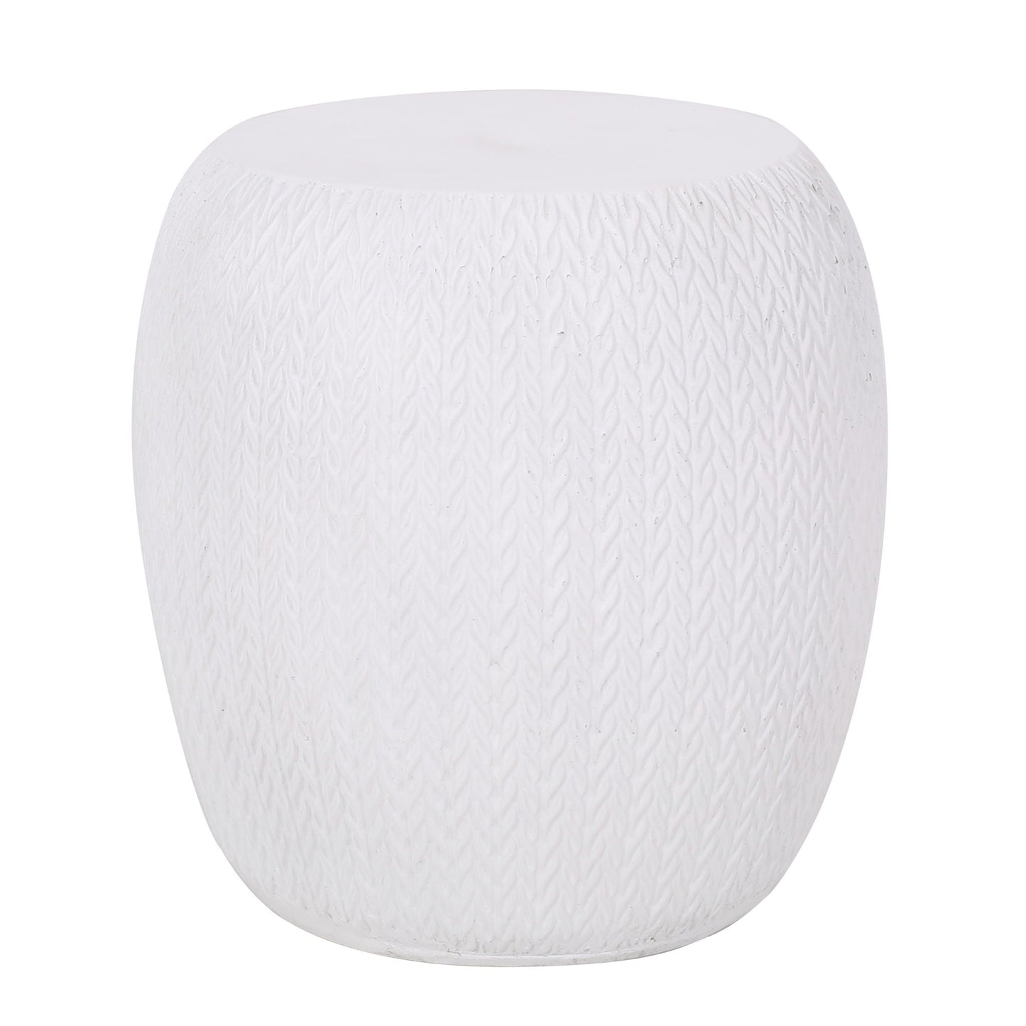 Antique White Concrete Side Table For Patio