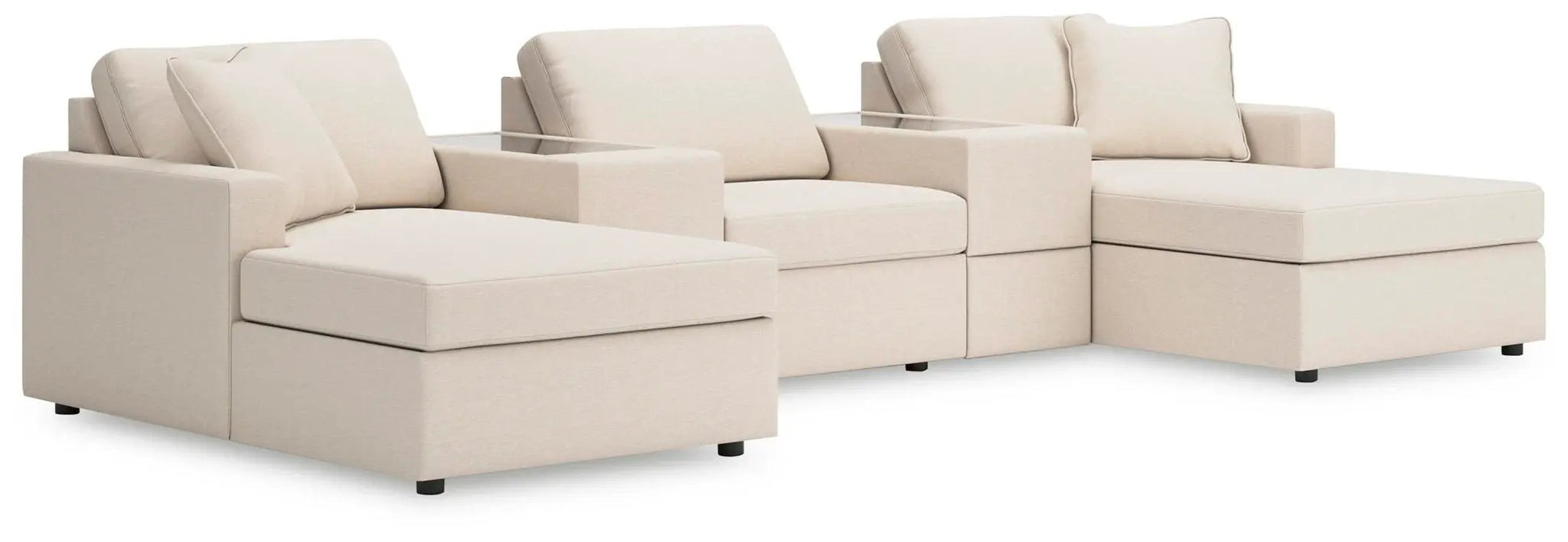 Modmax Sectional Oyster sofa in beige fabric, modular seating by Unique Piece Furniture on Tampa Home & Garden Store