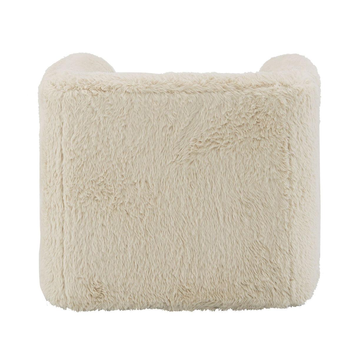 Swivel chair with full foam cushioning in sand faux fur by HouseOfZazla, plush shag texture on Tampa Home & Garden Store